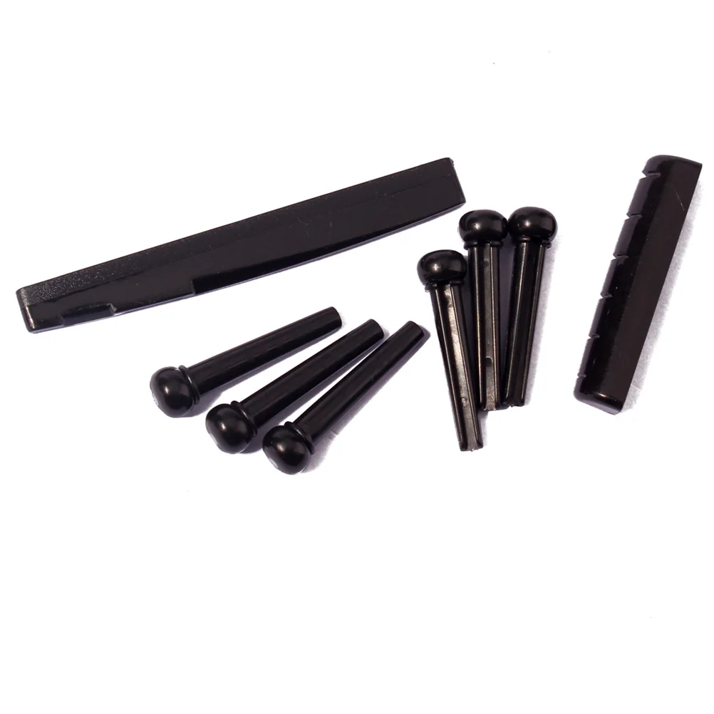 

Guitar Bridge Nut Acoustic Guitar Saddle Bridge Endpins Instrument Replacement Parts for Ukulele ( Black )