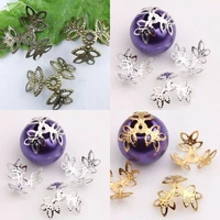 100pcs leaf clover 18mm filigree bead caps for jewelry making flower bead caps findings diy bracelet earrings accessories