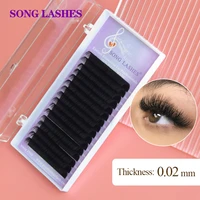 song lashes new products 0 02 thickness easy pick up pure dark black eyelash extension false eyelash extensions soft thin tip