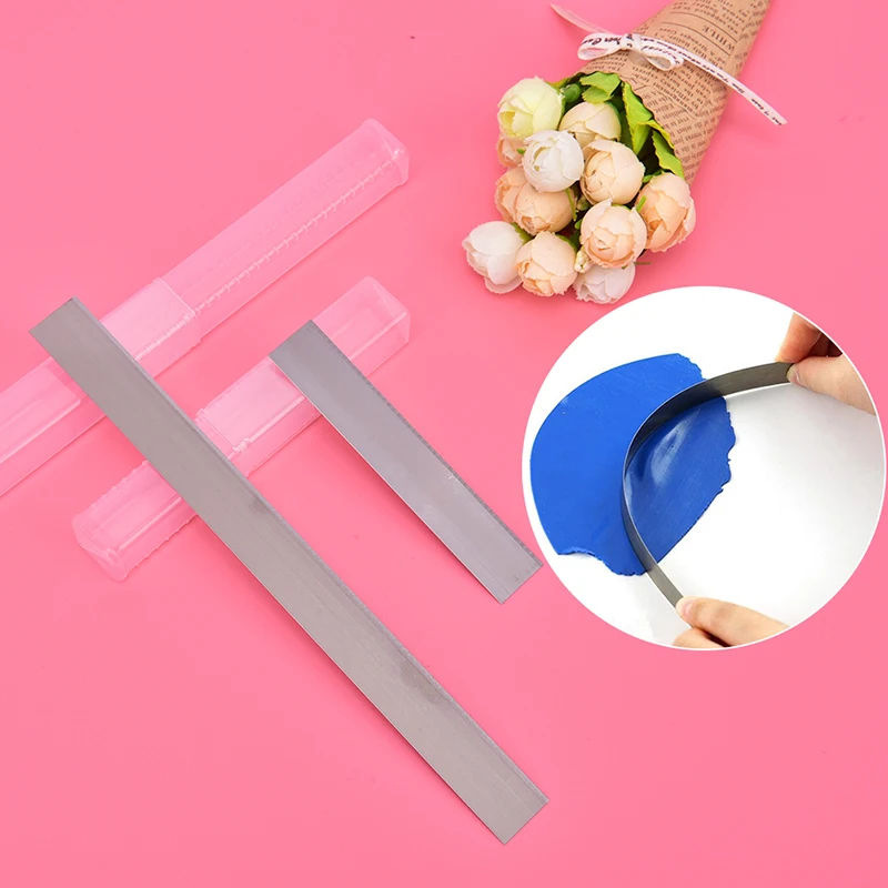 

2pcs 4"/8" Blade Tissue Cutters Handicraft Lovers Stainless Steel Clay Cutter Blades DIY Polymer Clay Cutting Tool