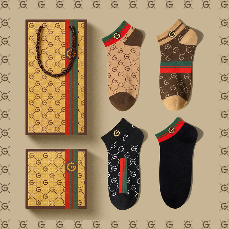 Authentic GDAD Men's Socks Personality Cotton Short Tube Socks Trend Men's Socks Odor-Proof Ship Socks New Upscale Gift Box