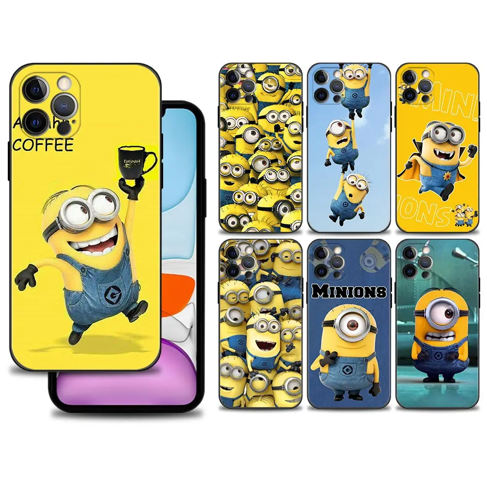 

Miniones Cartoon Case For iPhone 13 12 11 pro max Phone Cover 13 12 mini XSMax XS XR X Cases 8 7 6 6s plus Silicone Funda
