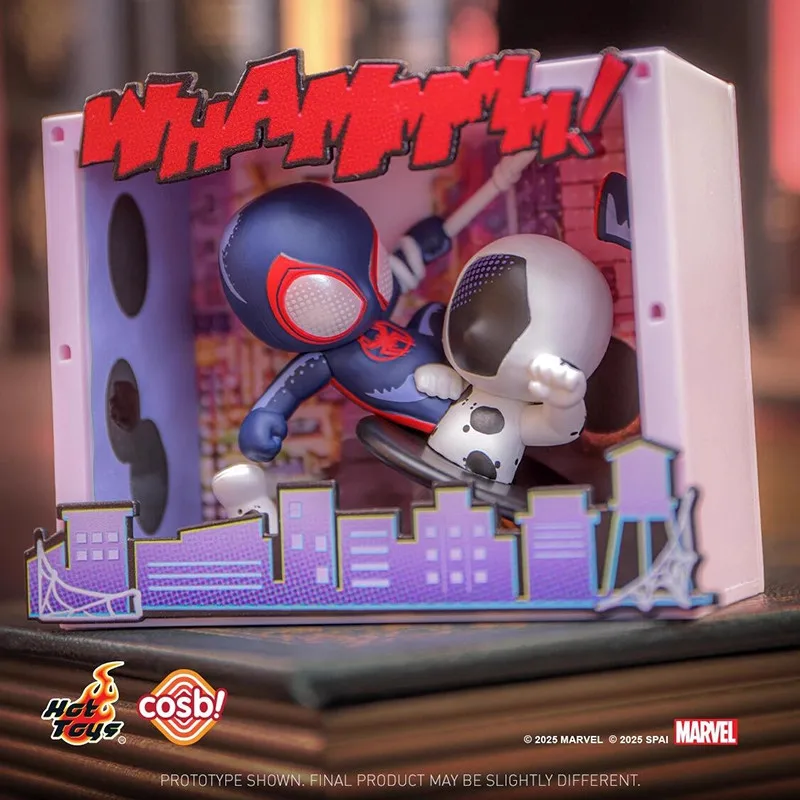 Фото Оригинальная мини-фигурка Hot Toys Spider-Man: Через вселенную паука (серия Cosbi) в слепой коробке, коллекция диорам, украшение для рабочего стола, подарок. №3