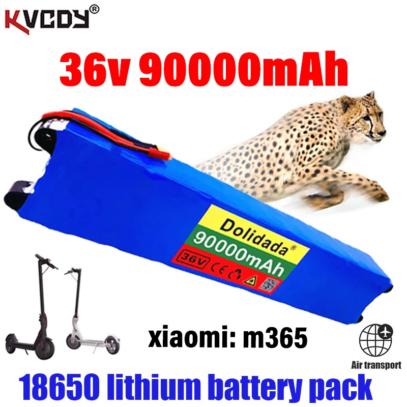 

36V 90ah 18650 lithium battery 10s3p 90000mah 250w-500w same door 42V electric scooter m365 power battery with battery pack