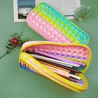 Чехол для карандаша с пузырьками, силиконовый цветной чехол для карандашей, игрушка-антистресс, сенсорные детские развивающие игрушки, расстегивающиеся игрушки, расстегивающийся карандаш
