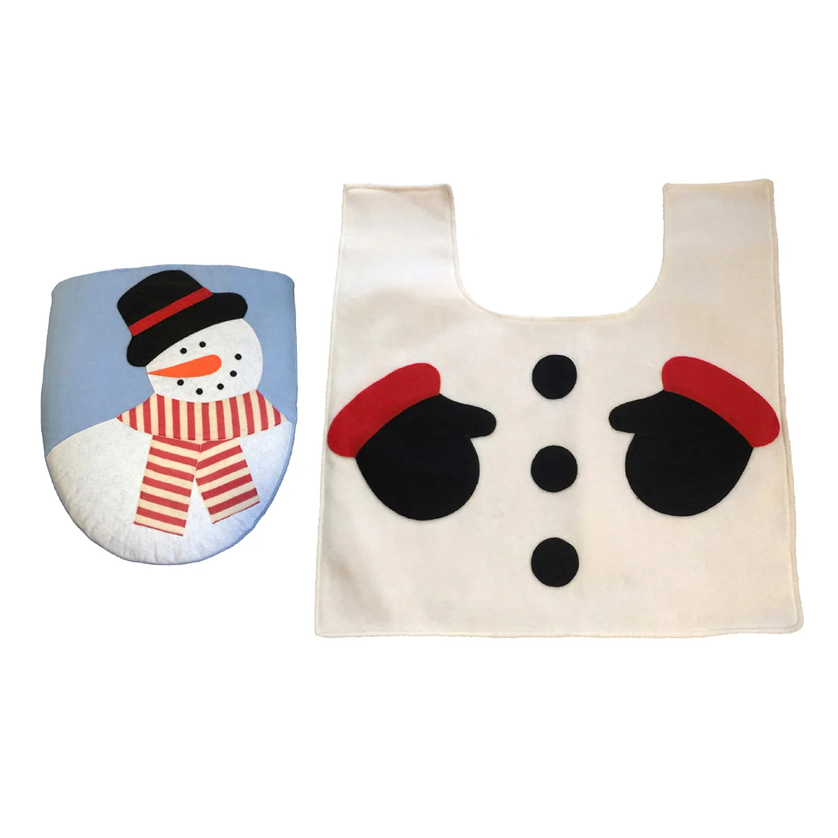 

2pcs Bath Mat Christmas Cover Rug Floor Carpet Mat Creative Stylish Mat Bathroom Rug Bath Mat Set