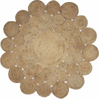 natural rug jute round reversible 5x5 feet stylish rug braided modern look rugs and carpets for home living room