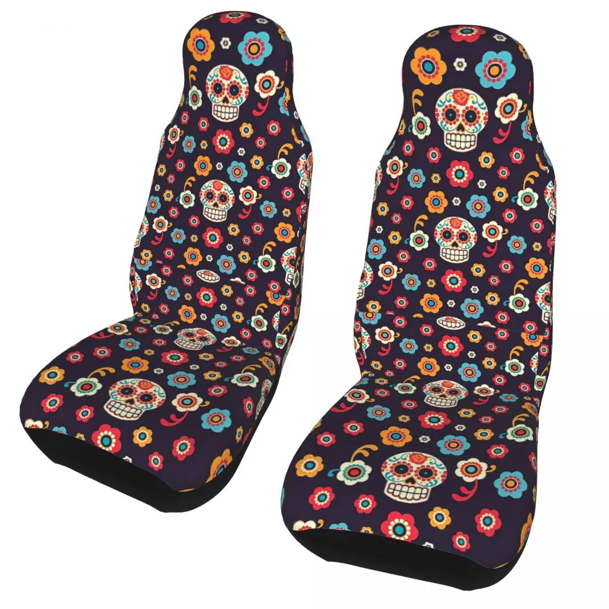 

Sugar Skull Universal Car Seat Cover Four Seasons For SUV Colorful Mexican Car Seats Covers Polyester Hunting