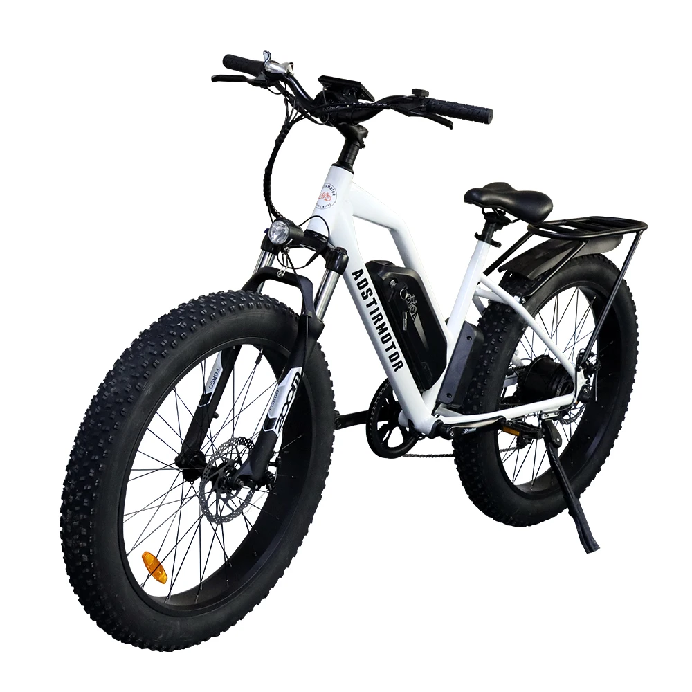 

AOSTIRMOTOR NEW Electric Bicycle 750W Motor 48V 13Ah Lithium Battery Ebike 26In Fat Tire Mountain Electric Bike With Rear Shelf