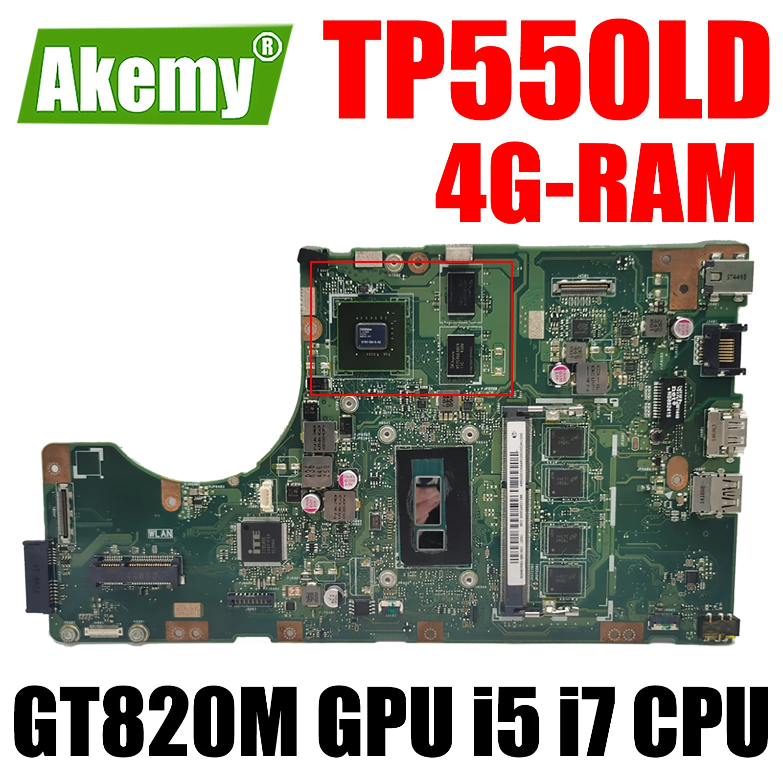 

TP550LD GT820M GPU i5 i7 CPU 4GB RAM Motherboard for ASUS TP550LJ TP550LD TP550LN TP550L Laptop Motherboard Mainboard