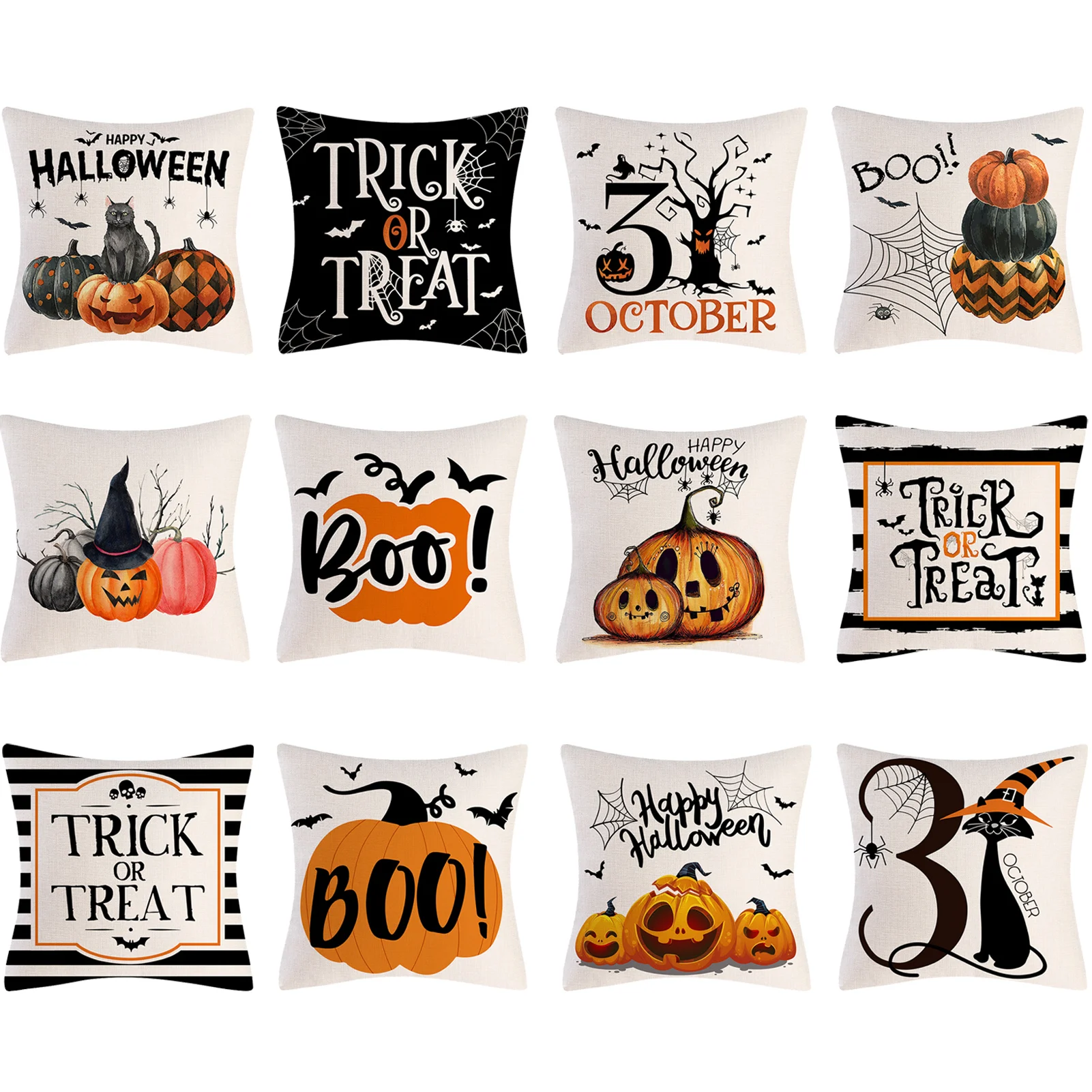 

Halloween Cushion Cover Creative Cartoon Halloween Pumpkin Throw Pillow Case Cushion Cover Halloween Decorative Pillowcase