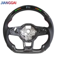 led carbon fiber leather car steering wheel kit fit for volkswagen vw golf 4 5 6 7 8 gti r line mk5 mk6 mk7 mk8 2015 2016 2017