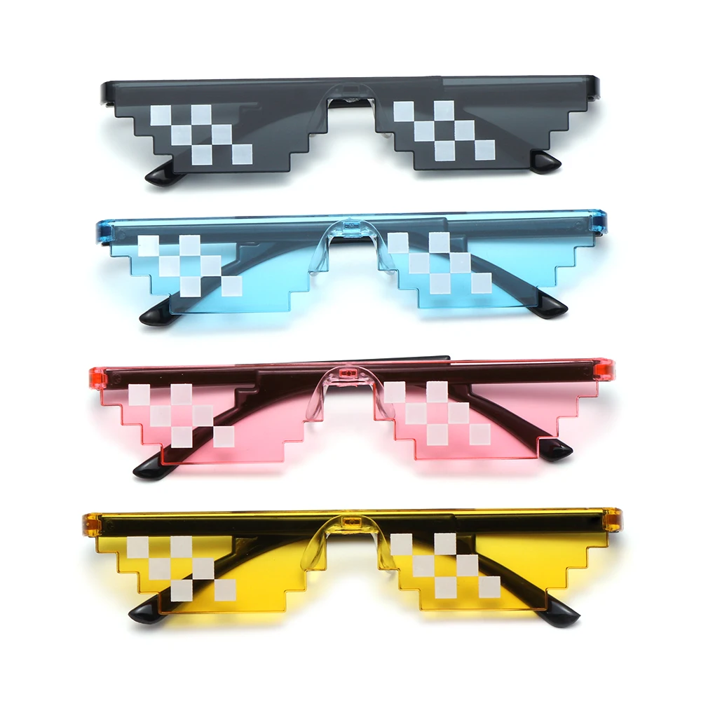 

Pixel Mosaic Sunglasses Retro Fashion Birthday/Party Cosplay Glasses Gamer Robot Sunglasses Thug Life Sunglasses Favors Gift