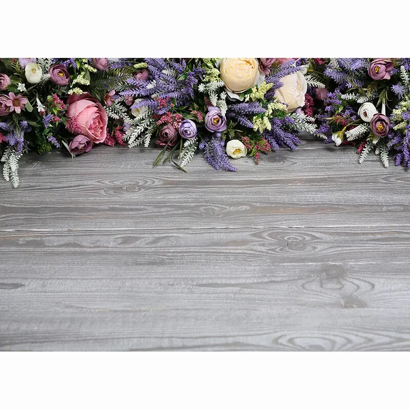 SHUOZHIKE Spring Flowers Petal Wood Plank Photography Backdrops Wooden Board Baby Pet Photo Background Studio Props Decor MHZ-03