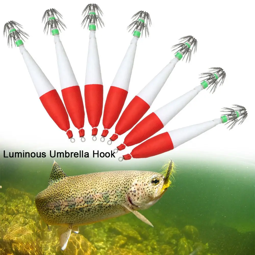 

Luminous Octopus Hook Cuttlefish Hook Jigs Umbrella Hook Artificial Bait Squid Bait Fishing Lure