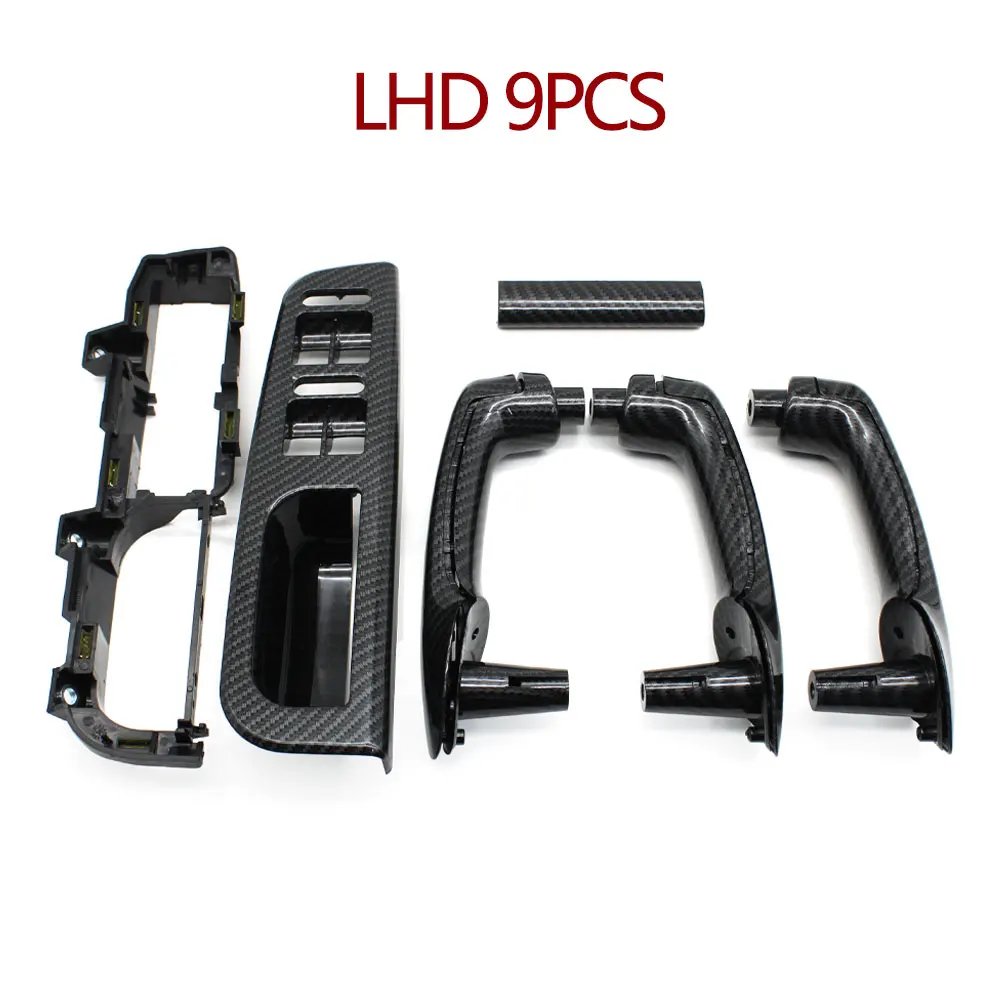 

LHD салон автомобиля передняя задняя левая правая дверная ручка из углеродного волокна для VW Bora Golf 4 MK4 Jetta 1999-2004