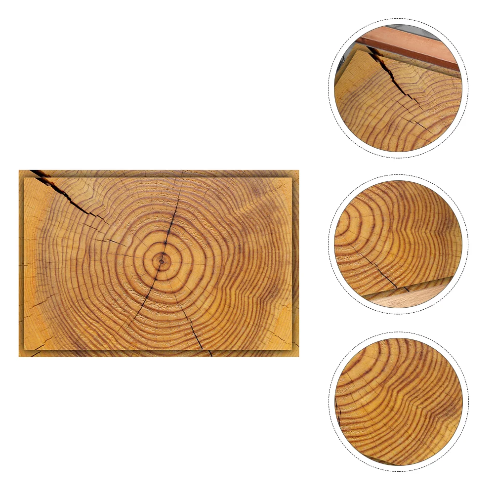 

1Pc Decorative Home Floor Sticker Fashion Wood Grain Floor Mat Light Brown