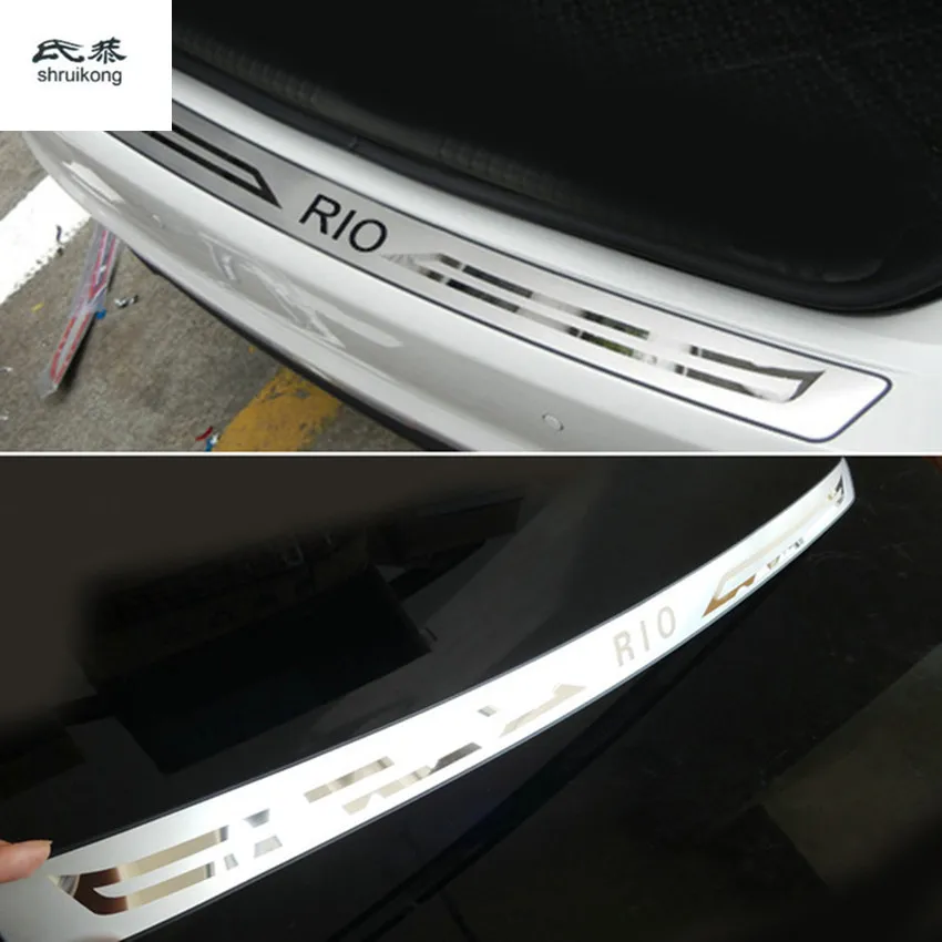 

1PC Stainless Steel Suitable For 2011-2015 KIA RIO 3 K2 Sedan Car Back Rear Door Trunk Sill Pedal Scuff Plate Protection Cover
