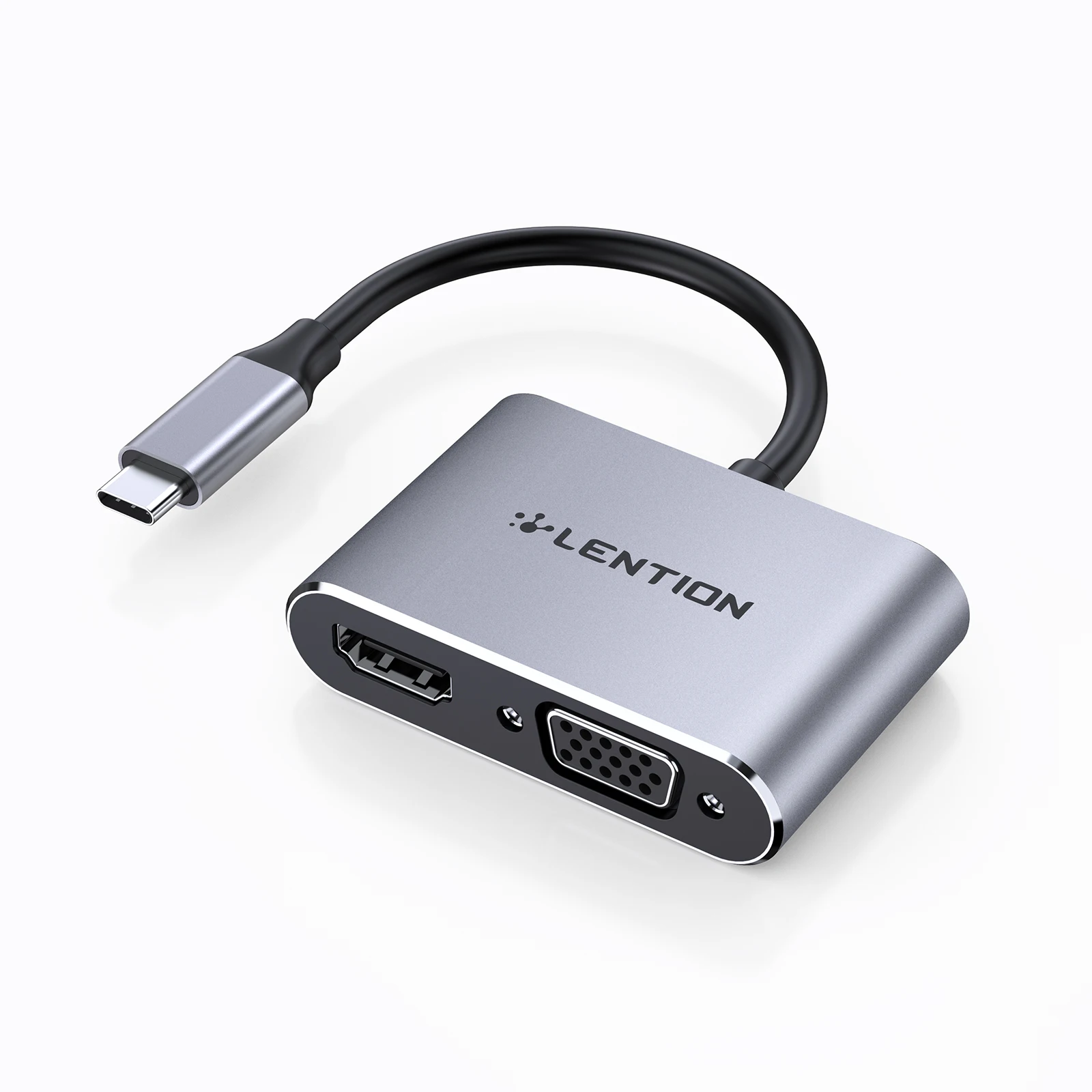 

LENTION USB C to HDMI & VGA Adapter,HDMI to USB C Adapter for Dual Monitor Compatible 2021-2016 MacBook Pro 13/15/16