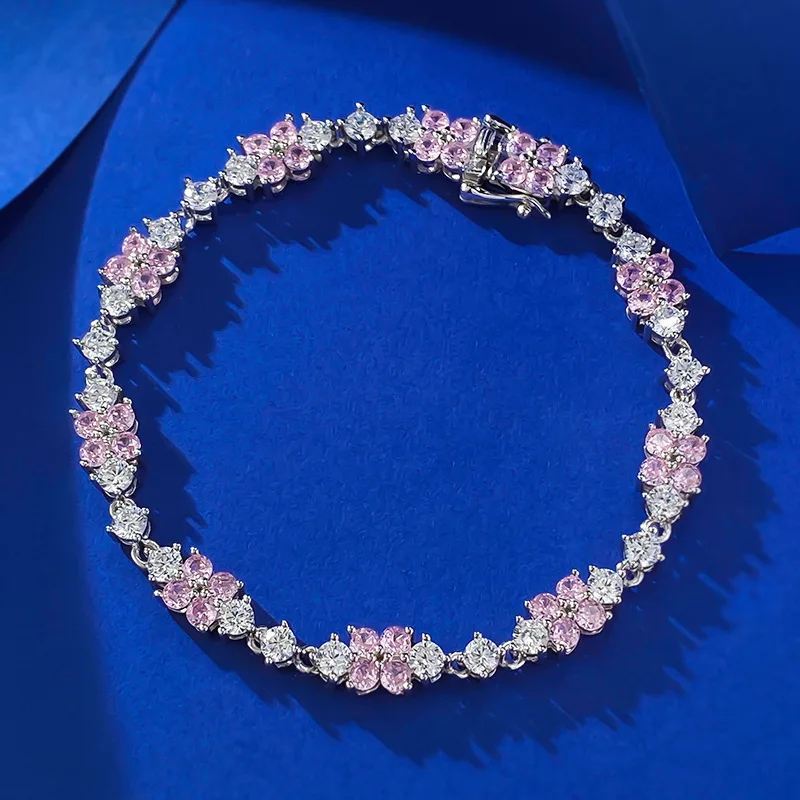 Женский браслет с бриллиантами повседневный классический из серебра 2024 пробы