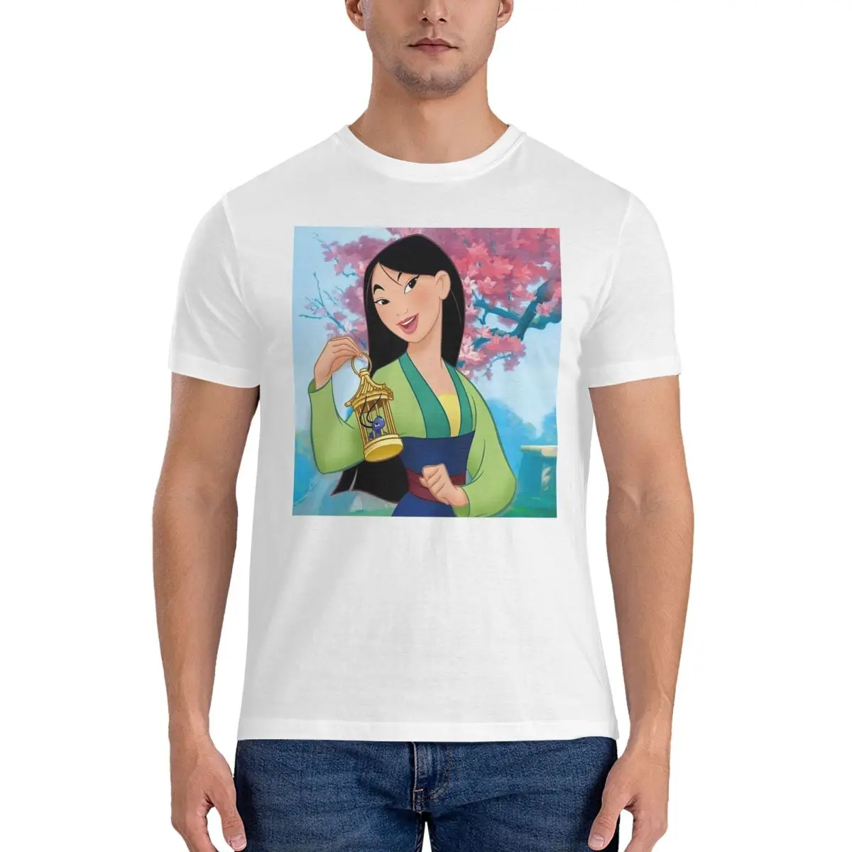 Мужская футболка Mulan Disney хлопковые футболки большого размера мужские с коротким
