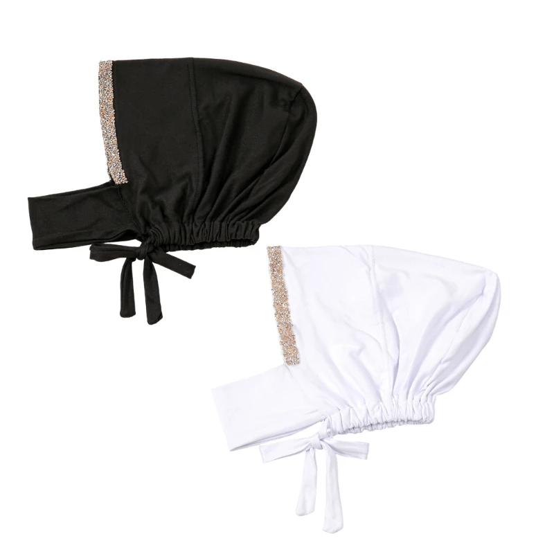 MXMB эластичный тюрбан хиджаб шляпа для женщин стразы дрель этническая женская