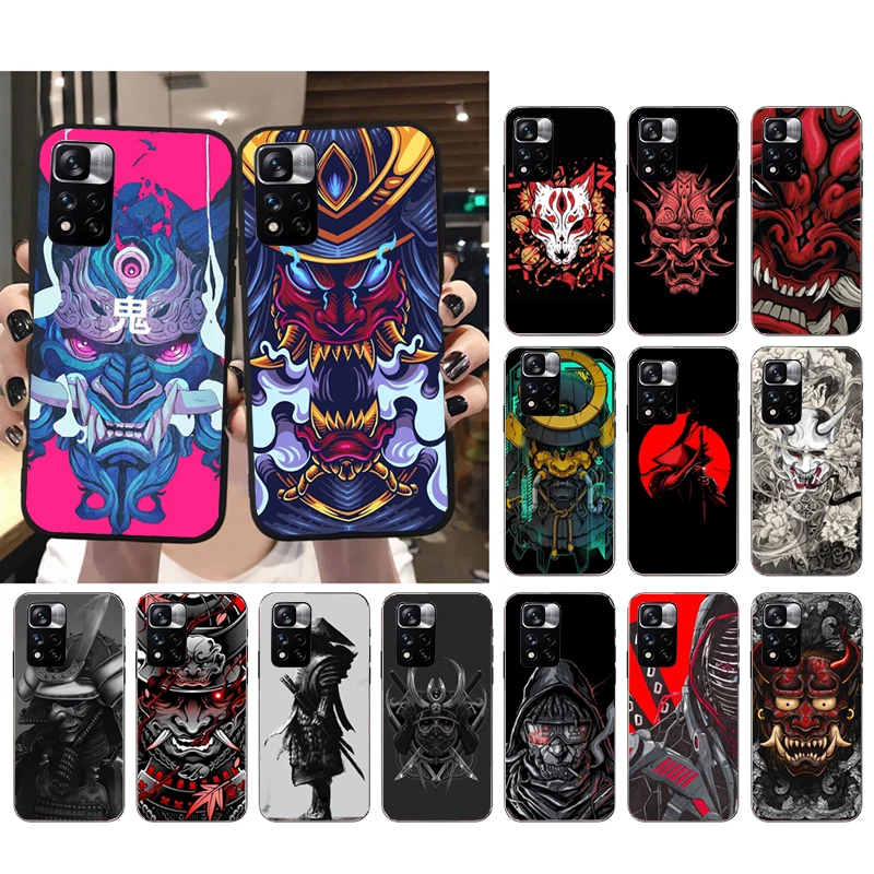 

Phone Case for Xiaomi Redmi Note 12 Pro 11 11S 11T Pro 10 9 Pro 10S Redmi 10 9 10C 9C Japanese Samurai Oni Mask