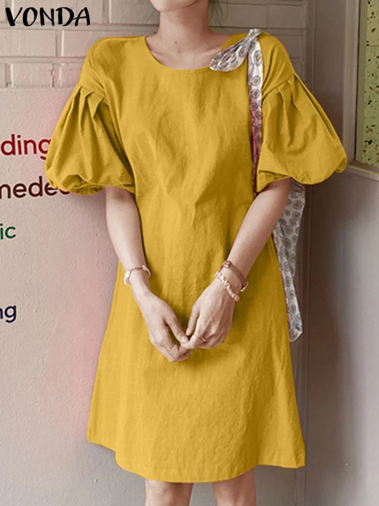 

Пикантное мини-платье VONDA, модное женское платье 2022 года, повседневный Свободный Летний Пляжный сарафан, вечерние платья большого размера, ж...