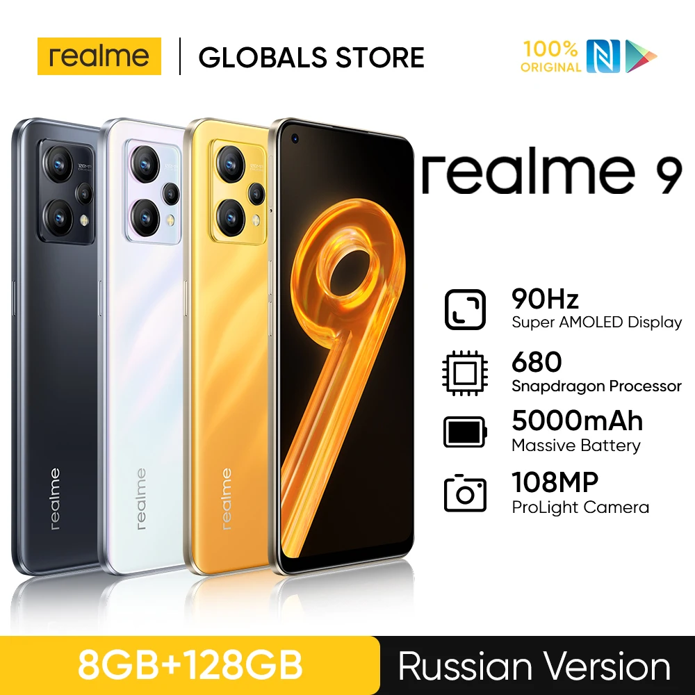Najtaniej Realme 9 4G 8G/128GB Smartfon 108MP Kamery 6.4