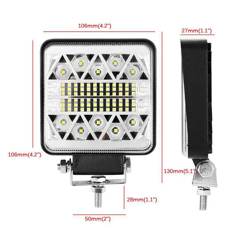 102 Вт 10-30 в 4-дюймовая Светодиодная лампа рабочего освещения для внедорожника
