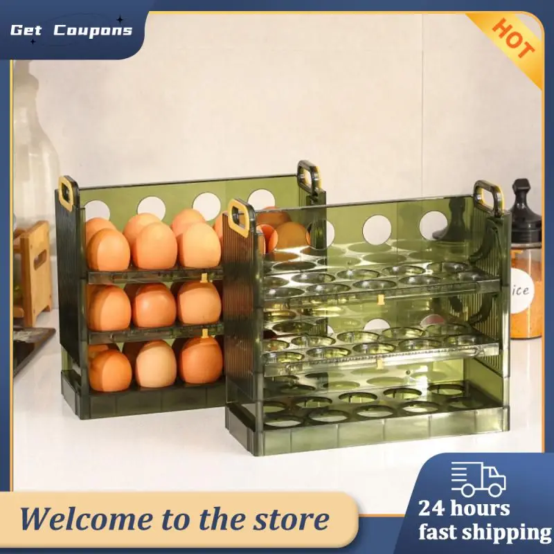 

New Egg Storage Box Refrigerator Organizer Food Containers Egg Fresh-keeping Case Holder Tray Dispenser Kitchen Storage Boxes