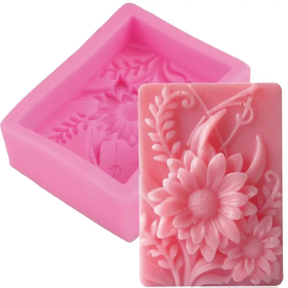 

3d Flower Silicone Soap Soap Mold Flower Craft Diy Mold Mould Fondant Sugar Chocolate Cake Supplies Household R2q7