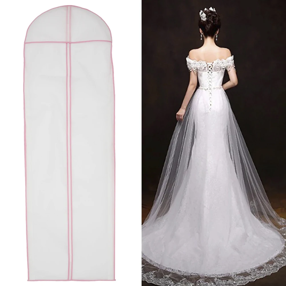 

180cm Dustproof Clothes Covers Wedding Dress Bag with Zipper Garment Covers Mothproof Dress Bag Clothing Protector Clear Bags