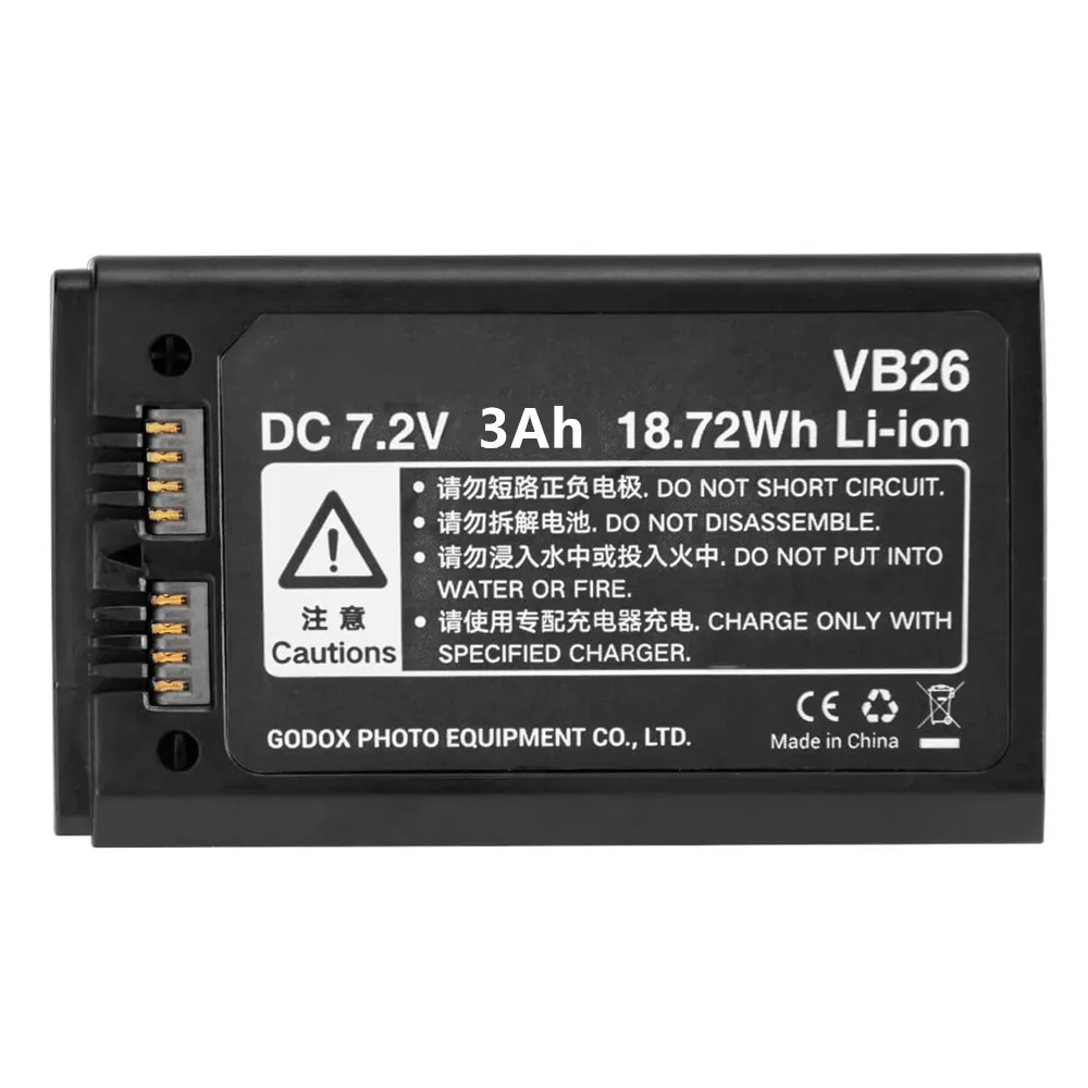 Фото VB26A VB26 литий-ионная батарея 4000 мАч, Сменный аккумулятор для Godox V1S V1C V1N V1F V1O V1P Runde Kopf Flash №2