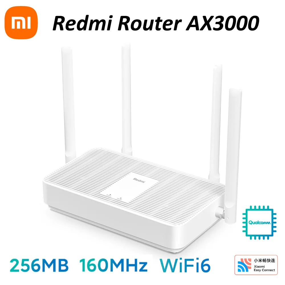 XIAOMI Wi-Fi роутер Redmi AX3000 роутер wifi6 160 МГц высокая пропускная способность OFDMA Эффективная передача 2,4 ГГц 5 ГГц сетка Wi-Fi сеть