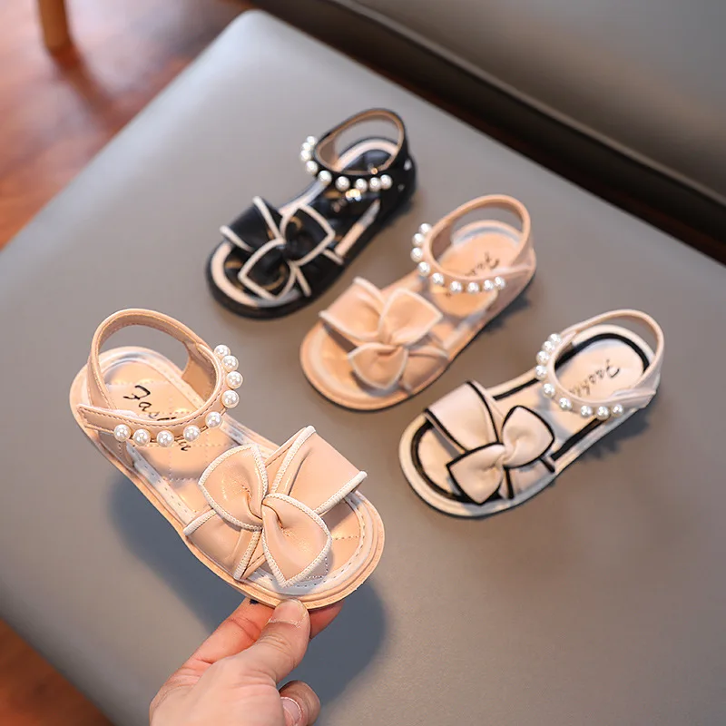 

Летние сандалии для маленьких девочек; Вечерние туфли принцессы с жемчужным бантом; Удобная обувь для учащихся с мягкой подошвой; Детские п...