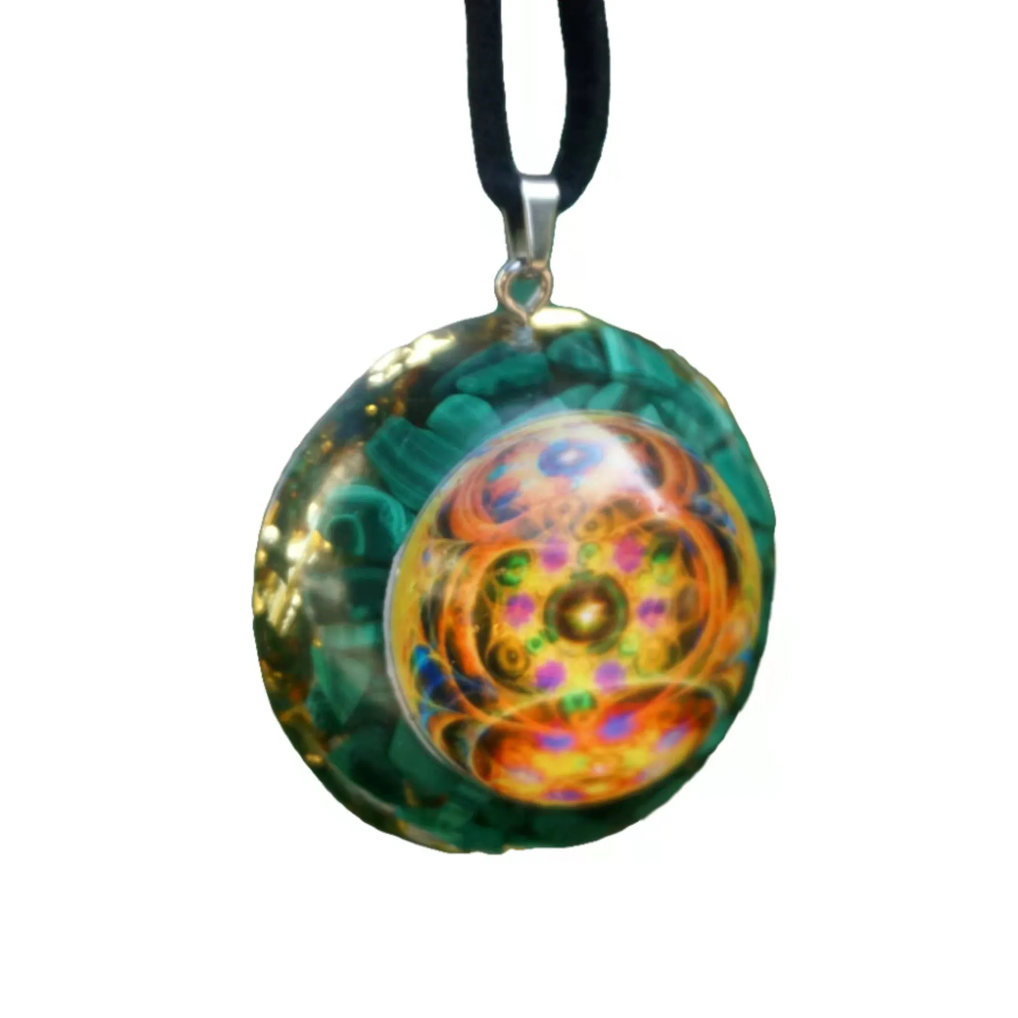 

Malachite Orgone Pendant Necklace Energy Orgonite Healing Crystal Chakra Reiki EMF Protector Orgone Jewelry