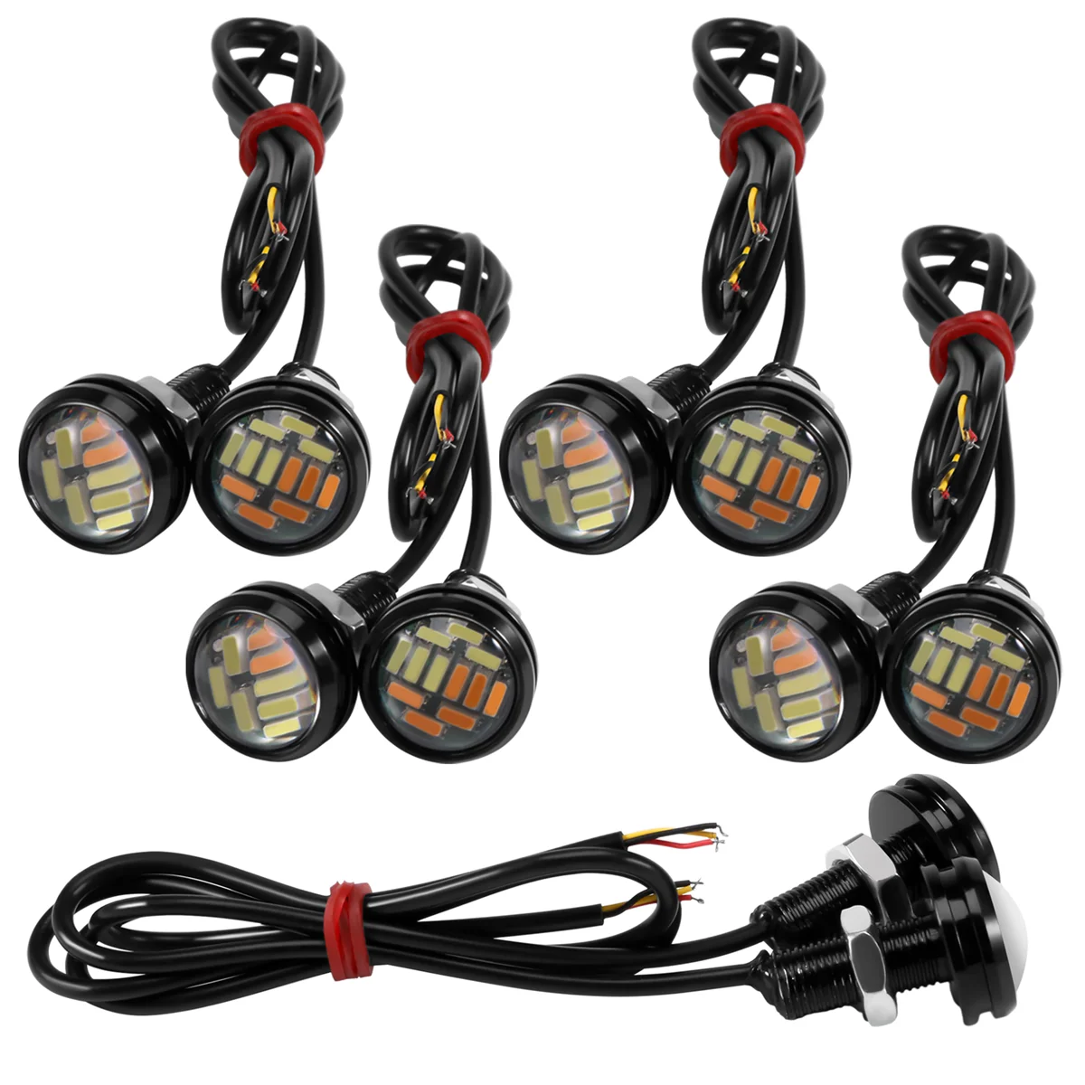 10 шт. 12 В 23 мм двухцветный переключатель 4014 Smd светодиодов Drl Eagle Eye дневный свет