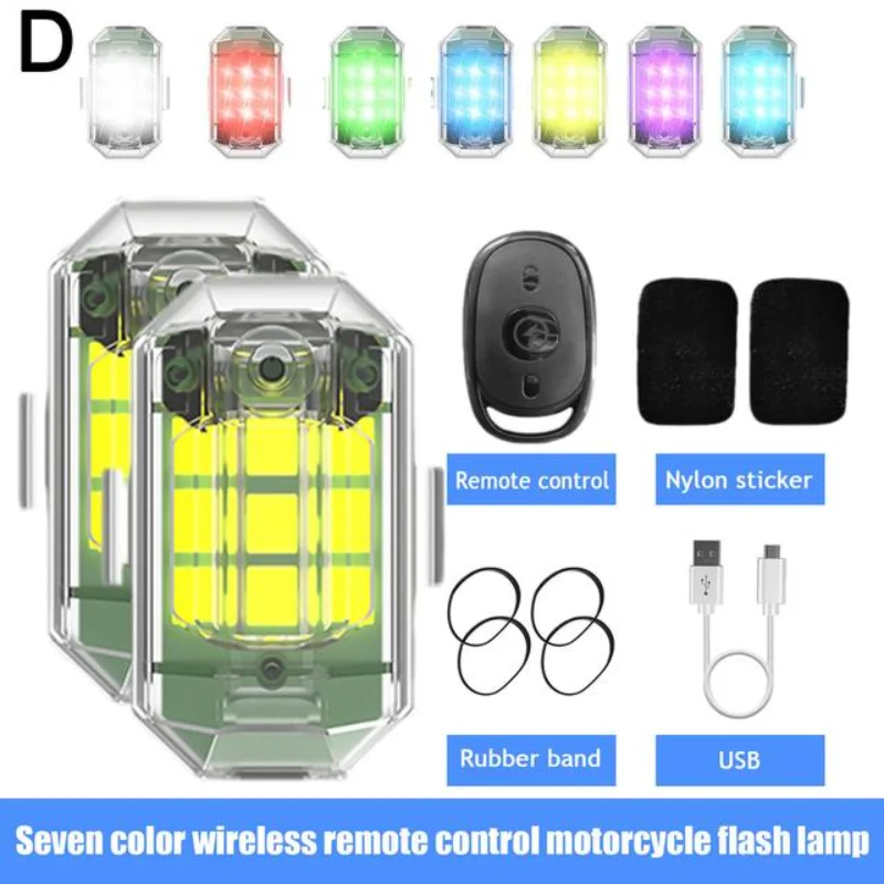 Wireless LED Drone Strobe Light for Motorcycle Car Bike Remote Control Anti-collision Warning Light Signal Light USB Charging