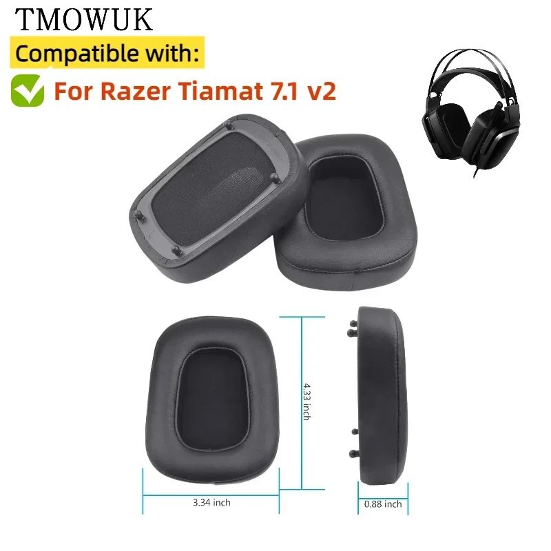 Фото Сменные амбушюры для Razer Tiamat 7.1 v2, амбушюры для наушников, накладки на уши, амбушюры для гарнитуры, чехлы для наушников №3