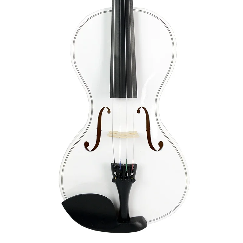 4/4 Full Size Violin Student Fiddle Gourd Shaped Violino White Acoustic Violin With Brazilwood Bow Bridge Strings Carry Case SET enlarge