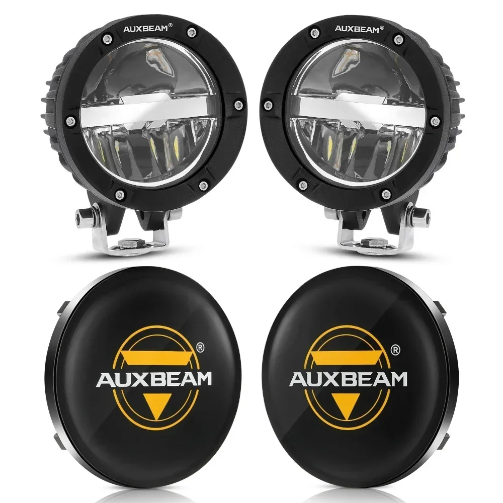 

AUXBEAM 4-дюймовый светодиодный рабочий фонарь с жгутом проводов 100 Вт, комбинированная противотуманная фара IP67, водонепроницаемая для внедорожников, внедорожников, внедорожников, квадроциклов 4WD
