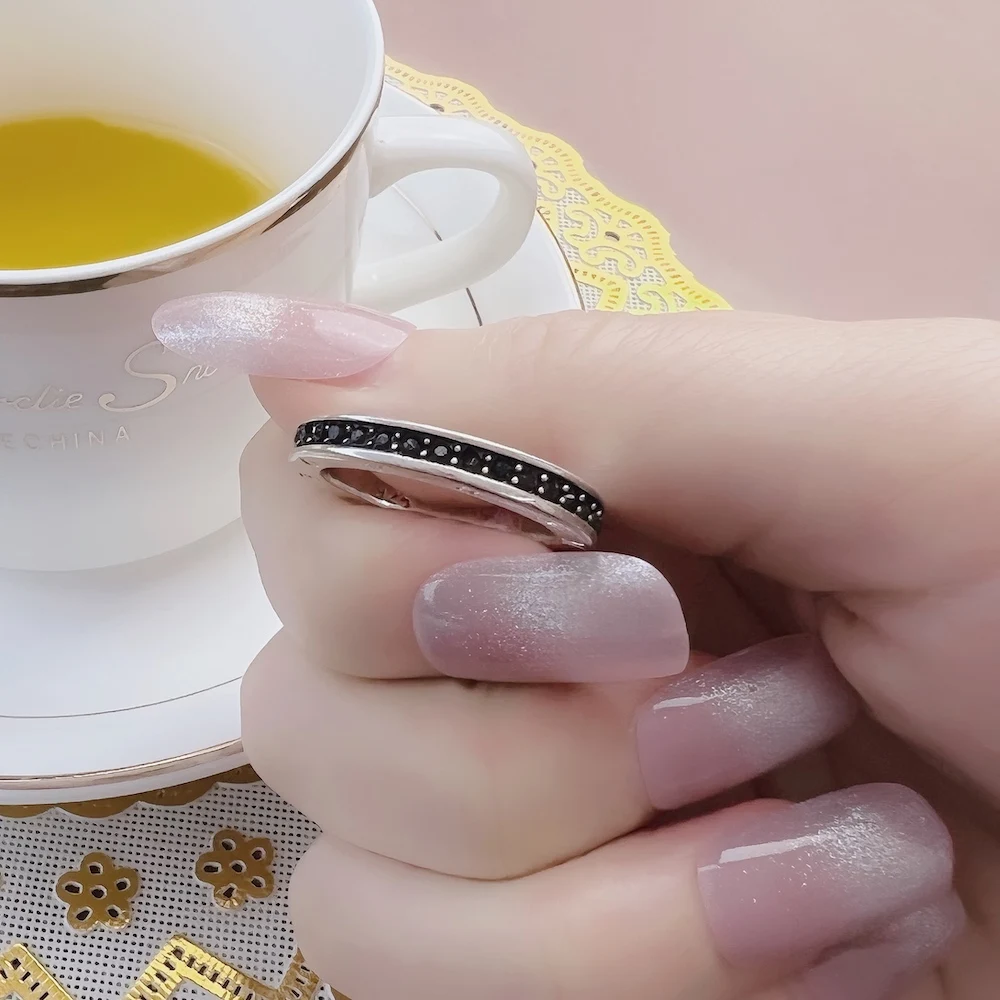 Однорядное черное кольцо модные ювелирные украшения для женщин в европейском