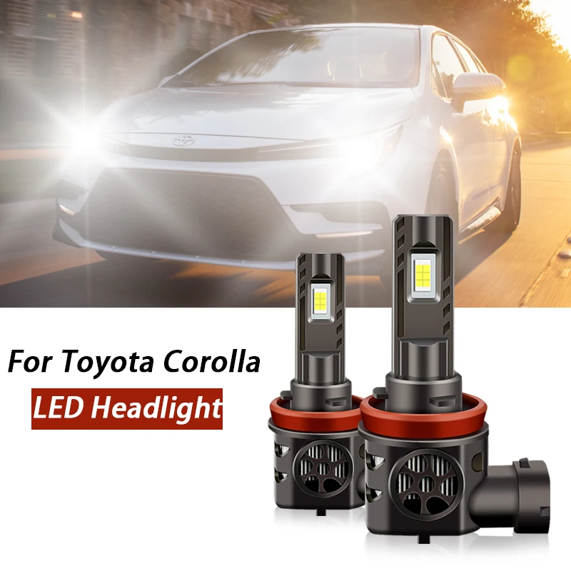 

2PCS 30000lm For Toyota Corolla 2001-2013 LED Headlight Bulbs High Beams 9005/HB3 Low Beams 9006/HB4 CANbus High quality 6000k