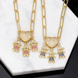 Copper Material Wind Hip Hop Thick Chain Necklace Net Red Fashion Love Boy Girl Pendant Couple Necklace Jewelry  Wholesale