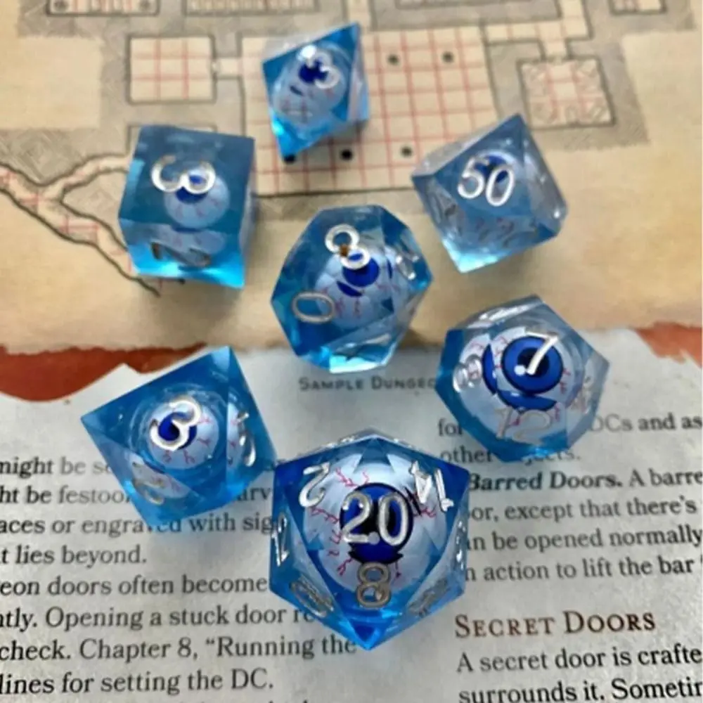 

Новый полимерный прозрачный набор игральных костей ручной работы, жидкий сердечник «Death Peep Eye», декоративно-прикладное искусство, набор многогранных игральных костей