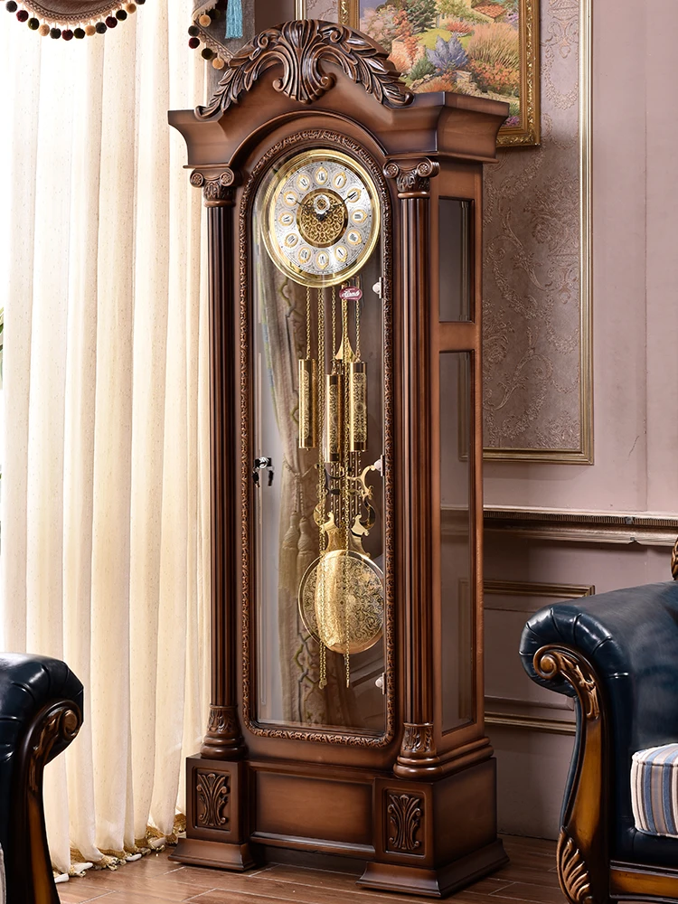 

European floor living room villa vertical New Chinese retro American pendulum clock luxury mechanical i