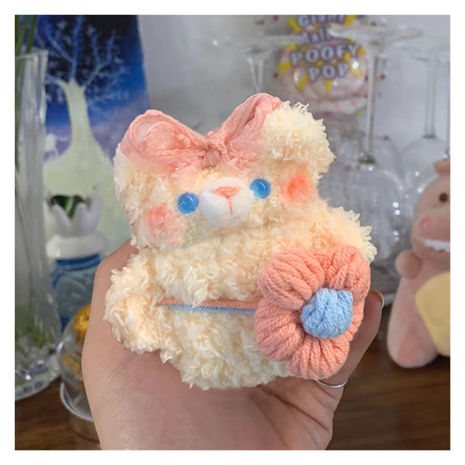 

NEW Soft Ear Fur Case For Apple AirPods 1 2 3 Wireless Charging Fluffy Box With Carabiner Plush Cover For Airpods 3 Pro Case