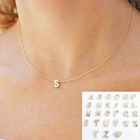 trendy personality gold plated initial pendant necklace womens minimalist letter necklace birthday gift jewelry
