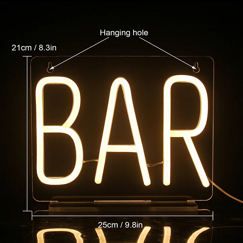 Wanxing LED Bar Sign Neon USB Power BAR Warm White Light Up Letter Advertisement Board Electronic Display Sign Party Decor images - 6